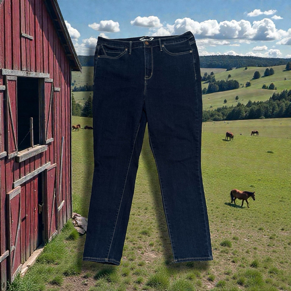 Seven7 Skinny Jeans Womens 16 Blue Denim City Western Cowgirl Cotton & Spandex